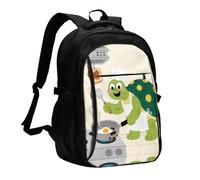 LMNGH Travel Laptop Backpack Business Backpack for Men Women Funny Turtle Travel Backpack with USB Charging Port
