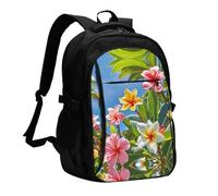 LMNGH Travel Laptop Backpack Business Backpack for Men Women Hawaii Flowers Travel Backpack with USB Charging Port