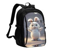 LMNGH Travel Laptop Backpack Business Backpack for Men Women Hug Bunny Travel Backpack with USB Charging Port