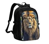 LMNGH Travel Laptop Backpack Business Backpack for Men Women Lion image Travel Backpack with USB Charging Port