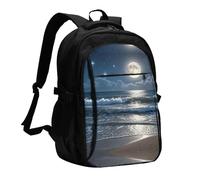 LMNGH Travel Laptop Backpack Business Backpack for Men Women Night ocean Travel Backpack with USB Charging Port