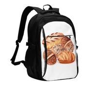 LMNGH Travel Laptop Backpack Business Backpack for Men Women Painted Bread Travel Backpack with USB Charging Port