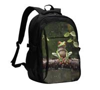 LMNGH Travel Laptop Backpack Business Backpack for Men Women Peace Tree Frog Travel Backpack with USB Charging Port