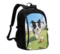 LMNGH Travel Laptop Backpack Business Backpack for Men Women Puppy playing Travel Backpack with USB Charging Port