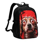 LMNGH Travel Laptop Backpack Business Backpack for Men Women red dog Travel Backpack with USB Charging Port