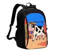 LMNGH Travel Laptop Backpack Business Backpack for Men Women Retro Western Cow Travel Backpack with USB Charging Port