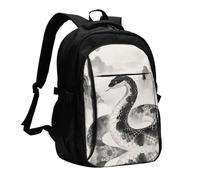 LMNGH Travel Laptop Backpack Business Backpack for Men Women Snake Skin Print Travel Backpack with USB Charging Port