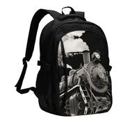 LMNGH Travel Laptop Backpack Business Backpack for Men Women Steam train Travel Backpack with USB Charging Port