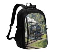 LMNGH Travel Laptop Backpack Business Backpack for Men Women Steam Train Travel Backpack with USB Charging Port
