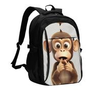LMNGH Travel Laptop Backpack Business Backpack for Men Women The silent monkey Travel Backpack with USB Charging Port
