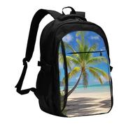 LMNGH Travel Laptop Backpack Business Backpack for Men Women Tropical Palm Tree Travel Backpack with USB Charging Port