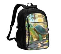 LMNGH Travel Laptop Backpack Business Backpack for Men Women Turtle Travel Backpack with USB Charging Port