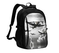 LMNGH Travel Laptop Backpack Business Backpack for Men Women World War 2 Travel Backpack with USB Charging Port