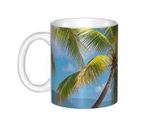 LMNGH Tropical Palm Tree Ceramic Coffee Mug 11oz Novelty Tea Cup With Handle Coffee Cup For Men Women Office Work