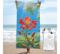 LMNGH Tropical Plant Flowers Bath Towel Super Absorbent Quick Dry Bathroom Towel Sand Free Microfiber Beach Towels for Bathroom, Gym, Spa and Hotel Towel 31.5"x63"