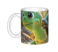 LMNGH Turtle Ceramic Coffee Mug 11oz Novelty Tea Cup With Handle Coffee Cup For Men Women Office Work