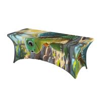 LMNGH Turtle Decorative Tablecloth Protector for Wedding, Banquet & Parties6FT Spandex Rectangle Tablecloths, Stretch Washable Table Cloth Wrinkle Free Patio Table Cover