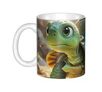 LMNGH Turtle In The Sun Ceramic Coffee Mug 11oz Novelty Tea Cup With Handle Coffee Cup For Men Women Office Work
