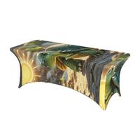 LMNGH Turtle in the Sun Decorative Tablecloth Protector for Wedding, Banquet & Parties6FT Spandex Rectangle Tablecloths, Stretch Washable Table Cloth Wrinkle Free Patio Table Cover
