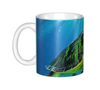 LMNGH Turtle Swimming In The Sea Ceramic Coffee Mug 11oz Novelty Tea Cup With Handle Coffee Cup For Men Women Office Work