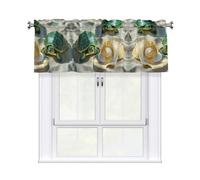 LMNGH Two Turtles and Shells Curtain Valance for Windows,Kitchen Window Curtains Blackout Drapes Window Treatments Decorative Rod Pocket Short Curtain for Living Room Bedroom,54" W x 18" L
