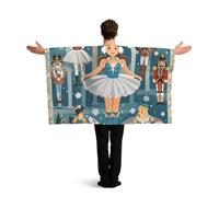 LMNGH Women's Nutcracker Ballet Xmas Dance Flag Cape with Sleeves for Adults, Wearable Flag Cloak Lightweight Body Flag Cloak Outfits Costume Accessories for Party Favors Celebrations
