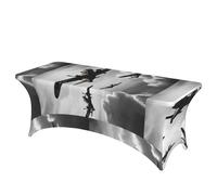 LMNGH World War 2 Decorative Tablecloth Protector for Wedding, Banquet & Parties6FT Spandex Rectangle Tablecloths, Stretch Washable Table Cloth Wrinkle Free Patio Table Cover