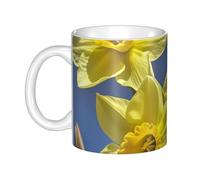 LMNGH Yellow Daffodils Flowers Ceramic Coffee Mug 11oz Novelty Tea Cup With Handle Coffee Cup For Men Women Office Work