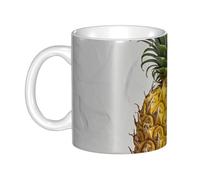 LMNGH Yellow Pineapple Ceramic Coffee Mug 11oz Novelty Tea Cup With Handle Coffee Cup For Men Women Office Work