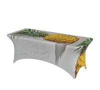 LMNGH Yellow Pineapple Decorative Tablecloth Protector for Wedding, Banquet & Parties6FT Spandex Rectangle Tablecloths, Stretch Washable Table Cloth Wrinkle Free Patio Table Cover