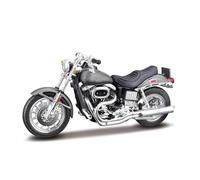 LMNMY Model Toy Computer Desktop Ornaments 1:18 For Harley For Davidson FXS For Low Rider 1977 Motorcycle Model Toys Die Cast Vehicles(Grey)