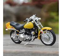LMNMY Model Toy Computer Desktop Ornaments 1:18 For Harley For Davidson FXS For Low Rider 1977 Motorcycle Model Toys Die Cast Vehicles(Yellow)