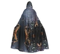 LMNUDS Aerial Night Of View Hong Kong Unisex Mysterious Renaissance Hooded Robe Cloak Halloween Christmas Cosplay Costume Party Cape Adult Cloak