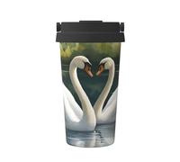 LMNUDS Beautiful White Swans On The Lake Printing Insulated Coffee Mug,Leakproof,Stainless Steel Coffee Mug For Office Travel,Outdoor,Gifts,Home