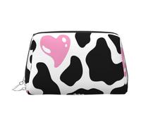 LMNUDS Black White Milk Cow Travel-Ready Toiletry Bag, Compact Makeup Organizer For Women, Silver, One Size