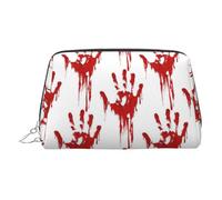 LMNUDS Bloody Handprints Travel-Ready Toiletry Bag, Compact Makeup Organizer For Women, Silver, One Size