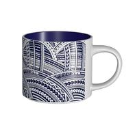 LMNUDS Blue Polynesian Maori Tribal Pattern Printing Large-Capacity Ceramic Mugs Functional Cups For Home Office Sleek Design Comfort Grip Handle