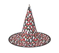 LMNUDS Christmas Penguins Print Halloween Hat Soft Oxford Cloth Halloween Hat For Carnivals Foldable Space Saving Design