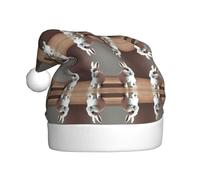 LMNUDS Cry White Rabbit Printing Holiday Plush Unique Stylish Adult Women Men Santa Hat Winter Christmas Hats Xmas Party Caps