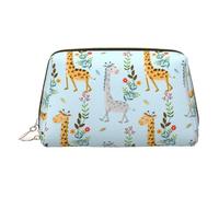 LMNUDS Cute Giraffe Flowers Travel-Ready Toiletry Bag, Compact Makeup Organizer For Women, Gold, One Size