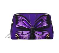 LMNUDS Cute Purple Butterfly Travel-Ready Toiletry Bag, Compact Makeup Organizer For Women, Silver, One size