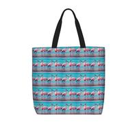 LMNUDS Flamingo Beach Tote Bag For Women, Lightweight One-Shoulder Tote Bag With Inside Pocket Shoulder Bag Handbag, Black, One Size