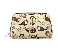 LMNUDS Hairy Ferret Travel-Ready Toiletry Bag, Compact Makeup Organizer For Women, Silver, One size