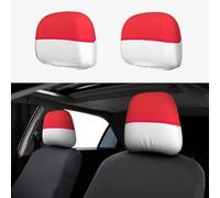 LMNUDS Indonesian Flag Printing Printed Car Headrest Covers Set of 2, Elastic Decorative Covers for Sedan Headrest Protection