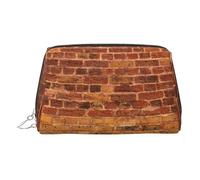 LMNUDS Industrial Brick Wall Background Travel-Ready Toiletry Bag, Compact Makeup Organizer For Women, Silver, One Size
