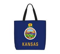 LMNUDS Kansas State Flag Tote Bag For Women, Lightweight One-Shoulder Tote Bag With Inside Pocket Shoulder Bag Handbag, Black, One Size