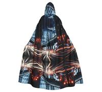 LMNUDS New York Manhattan Bridge Night Unisex Mysterious Renaissance Hooded Robe Cloak Halloween Christmas Cosplay Costume Party Cape Adult Cloak