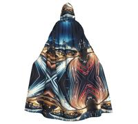 LMNUDS New York Manhattan Bridge Night Unisex Mysterious Renaissance Hooded Robe Cloak Halloween Christmas Cosplay Costume Party Cape Adult Cloak