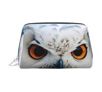 LMNUDS Snowy Owl Eyes Travel-Ready Toiletry Bag, Compact Makeup Organizer For Women, Silver, One size