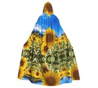 LMNUDS The Most Beautiful Sunflower Unisex Mysterious Renaissance Hooded Robe Cloak Halloween Christmas Cosplay Costume Party Cape Adult Cloak